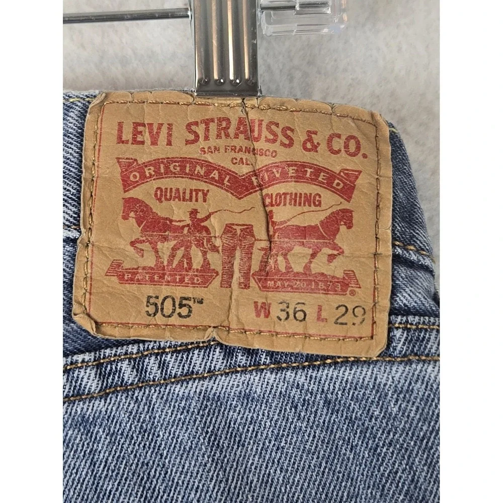 Levis 505 Mens Jeans Size 36 x 29 Modern Fit Blue Denim Classic Straight Leg